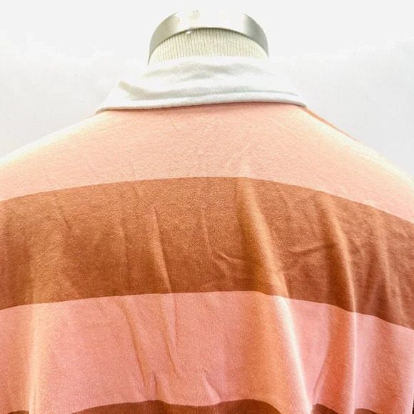 NWT SO Juniors Long Sleeve Pullover Collar Neck Striped Brown Crop Top Sz Large - Picture 7 of 12